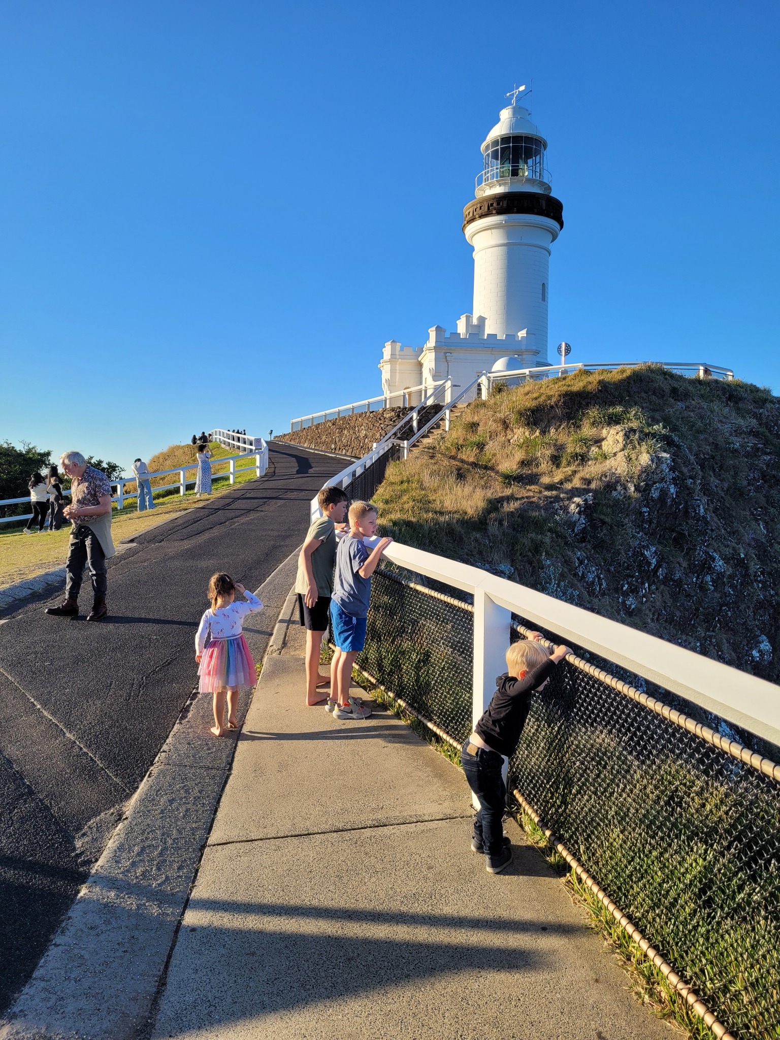 Cape Byron lighthouse and families visiting